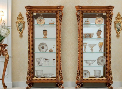 Display case Cabinets Showcases Wood Luxury Living room Furniture Gold Wardrobe