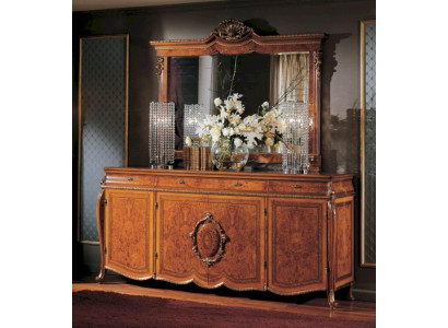 Group Sideboard Mirror Chest of drawers Cabinets Wood Brown Big Living room