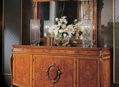 Group Sideboard Mirror Chest of drawers Cabinets Wood Brown Big Living room