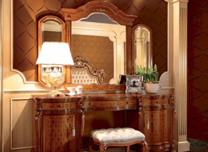Luxury Dressing table Mirror Dressing Table Brown Bedroom Set