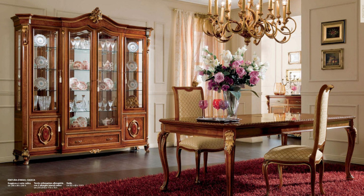 Display case Luxury Big Cabinets Showcases Wood Living room Furniture Wardrobe Brown Baroque