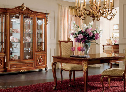 Display case Luxury Big Cabinets Showcases Wood Living room Furniture Wardrobe Brown Baroque