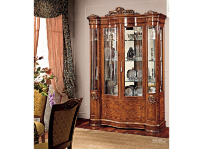 Display case Cabinets Brown Showcases Luxury Wardrobe Wood Living room Baroque