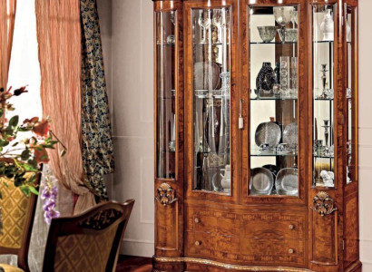 Display case Cabinets Brown Showcases Luxury Wardrobe Wood Living room Baroque
