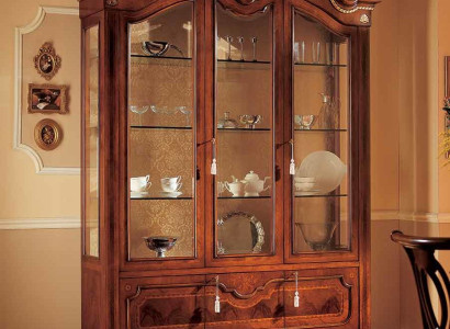 Display case Cabinets Showcases Brown Luxury Wardrobe Living room Wood Glass