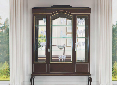 Display case Cabinets Showcases Brown Luxury Wardrobe Wood Glass Living room