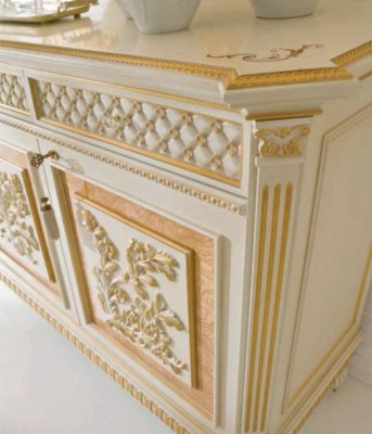 Sideboard Furniture Wardrobe Beige Wood Dining room Chests of drawers Baroque