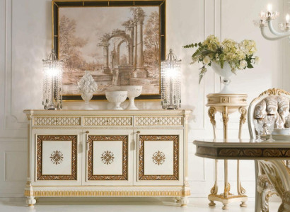 Sideboard from Wood Dining room furniture Wardrobe Luxury beige Color