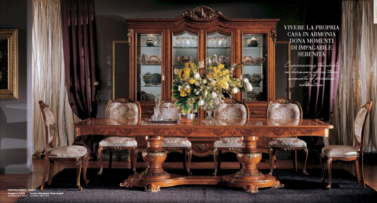 Dining table Table Dining room table Dining area Wood Big Brown Baroque Dining room