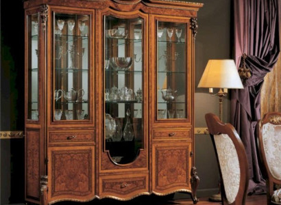 Luxury Display case Cabinets Brown Big Showcases Wardrobe Wood Living room