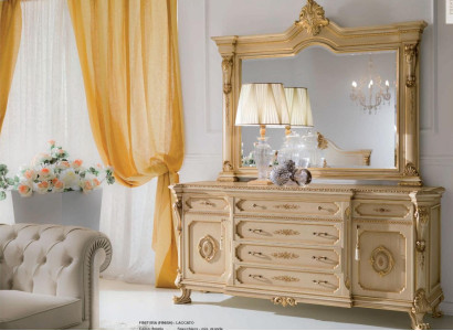 Chest of drawers Mirror Dressing table Dressing table Console Beige Suite Bedroom