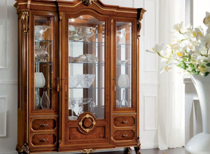 Display case Luxury Cabinets Showcases Wood Living room Furniture Wardrobe Brown