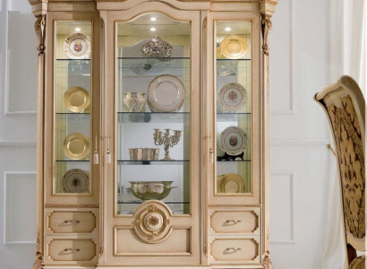 Display case Luxury Cabinets Showcases Wood Living room Furniture Beige Baroque