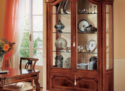 Luxurious Display case Braun Cabinets exclusive Furniture Living room Wood Glass