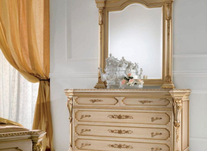 Group Chest of drawers Mirror Sideboard Set Cabinets Bedroom Beige 2pcs