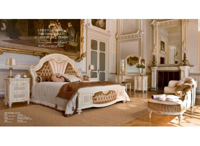 Chesterfield Bed Double bed Luxury Fabric Bedroom Beige Beds