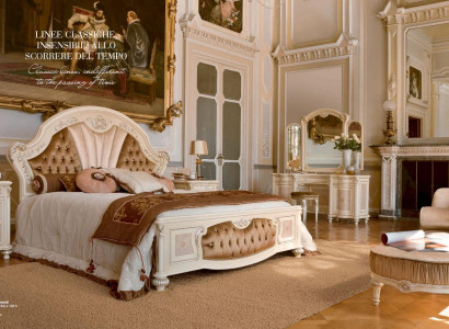 Chesterfield Bed Double bed Luxury Fabric Bedroom Beige Beds