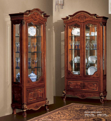 Display case Cabinets Brown Showcases Luxury Wardrobe Glass Wood Living room new