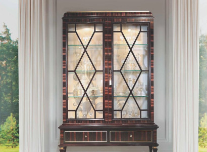 Display case Cabinets Showcases Luxury Wardrobe Living room Wood Brown Glass