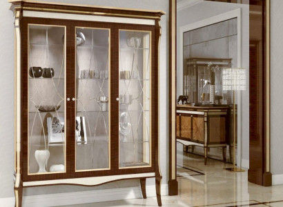 Display case with doors Cabinets Showcases Wardrobe Living room Wood Brown