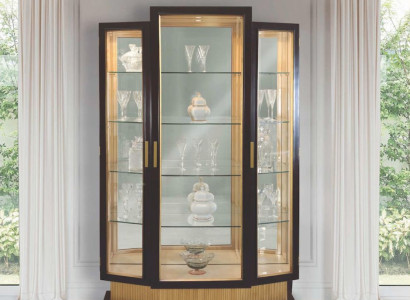 Display case Cabinets Showcases Luxury Wardrobe Living room Wood Black Gold