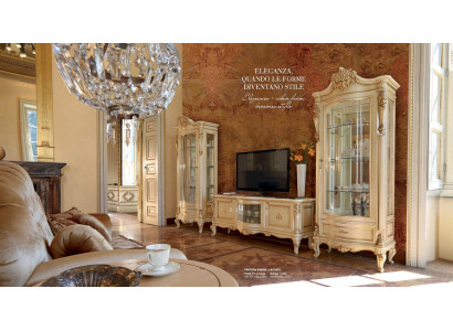 Display case Luxury Cabinets Wood Showcases Living room Furniture Beige Baroque
