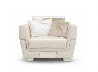 Beige elegance in focus Fabric armchair for a stylish living room ambience