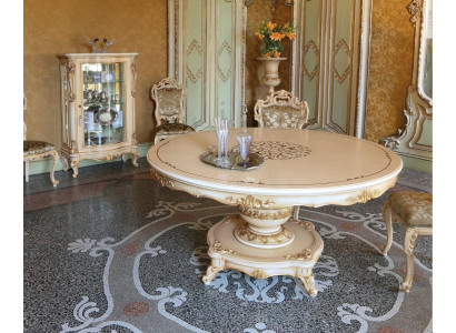 Luxury Dining table Dining room table Dining corner Table Dining room Wood Beige Round