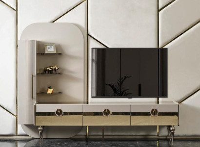 Luxury Wall unit Italian Style TV Stand Sideboard Gray Living room