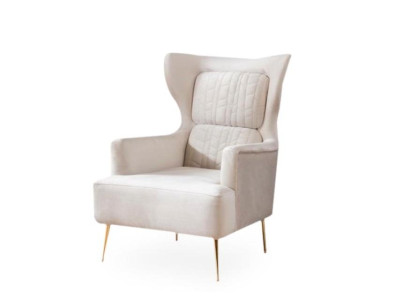 Armchair 1 Seater Sofa Textile Fabric Couches Upholstery Design Furniture new White