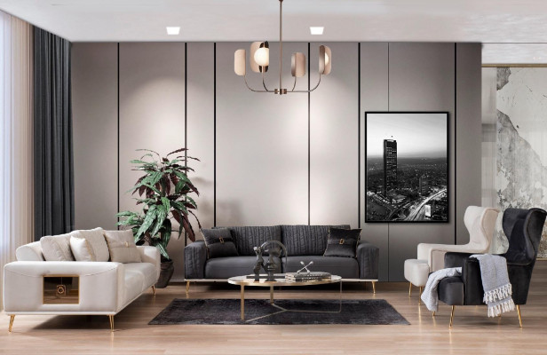 Armchair 1 Seater Sofa Textile Fabric Couches Upholstery Design Furniture new White