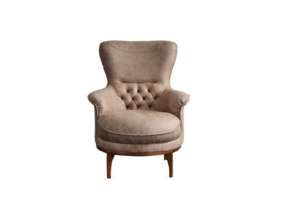 Chesterfield Design Armchair Living room Luxury Modern Leather Brown 1 Seater
