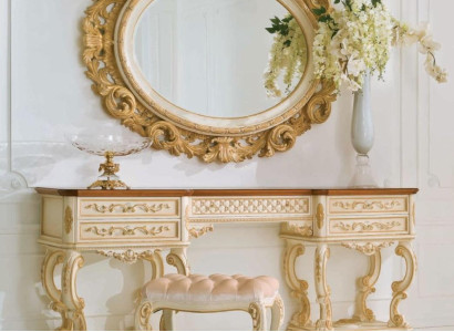 Wall mirror Mirror Luxury Wood Gold Baroque Bedroom Oval 154x127