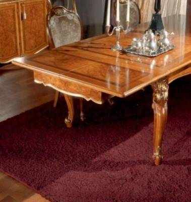 Dining table Table Extendable Dining Area Wood Big Brown Baroque Dining room