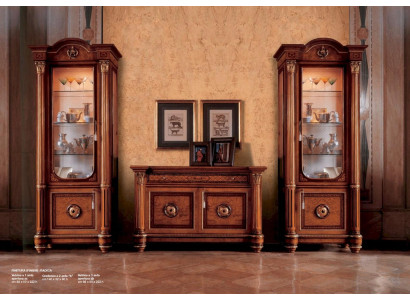 Display case Luxury Cabinets Showcases Wood Living room Furniture Glass Brown
