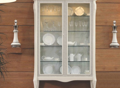 Luxury Display case with Doors Cabinets Showcases Wardrobe Living room Wood White