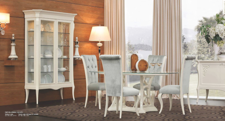 Luxury Display case with Doors Cabinets Showcases Wardrobe Living room Wood White