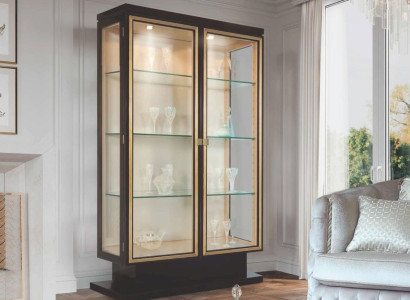 Display case Cabinets Showcases Luxury Wardrobe Living room Wood Glass Black