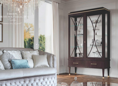 Display case Cabinets Showcases Luxury Wardrobe Living room Wood Brown Glass