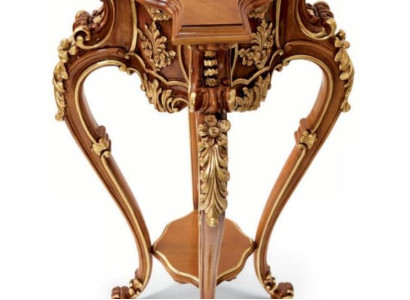 Flower stand flower column stand side table flower stand real wood brown new