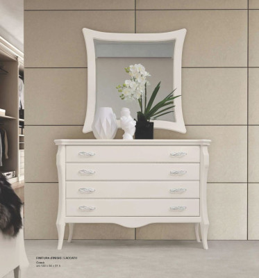 Suite Chest of drawers Mirror Sideboard Cabinets Bedroom White Luxury