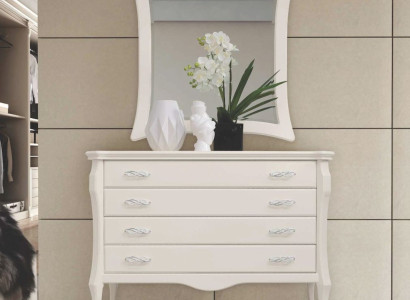 Suite Chest of drawers Mirror Sideboard Cabinets Bedroom White Luxury