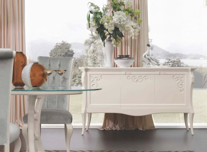 Sideboard Luxury Cabinets Chests of drawers White Living room Wood Furniture