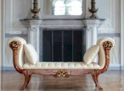 Chaise Lounge Lounger Chaise Fabric Couch Baroque Luxury Beige Upholstery Brown
