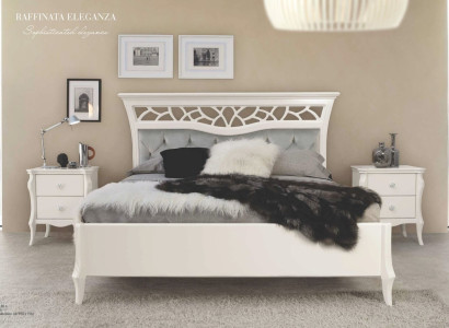 Bed Double bed Bed frame e Bed frame Bedroom Luxury White Wood