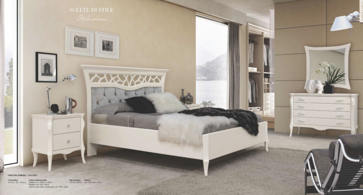 Bed Double bed Bed frame e Bed frame Bedroom Luxury White Wood