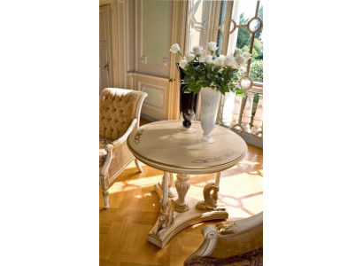 Coffee table Side table Table Living room Furniture Beige Wood Tables Round Luxury new