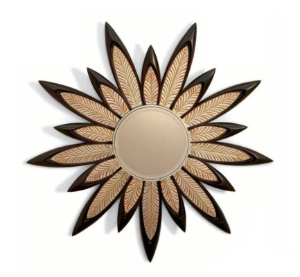 Wall mirror Mirror Flower Round Luxury Bedroom Wood Modern Black