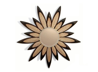 Wall mirror Mirror Flower Round Luxury Bedroom Wood Modern Black