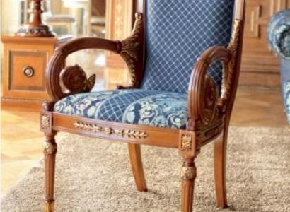 Dining room chair Chair Dining room Armchair Luxury Chair Fabric Blue